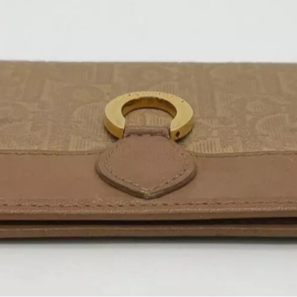 Authentic Christian Dior CD Vintage Tan Brown Monogram Long Wallet - Picture 4 of 13